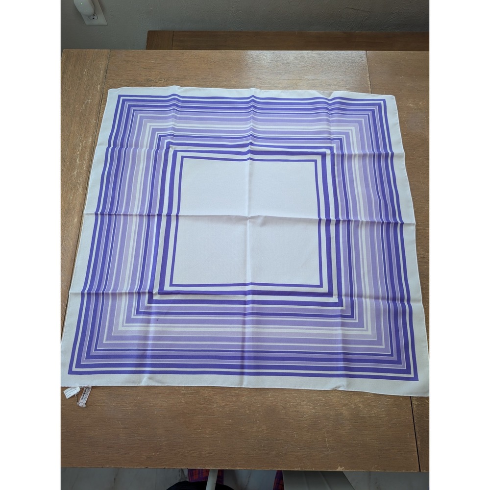 Gimbels Vintage Square Scarf Purple White Striped Geometric Made‎ in Italy 26in